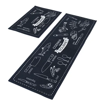 

JM 2020 Honlaker Kitchen Mat Set Absorbing Oil Non-Slip Long Carpet Anti-Skid Latex Wear-Resistant Mats.45X75CM-45X150CM