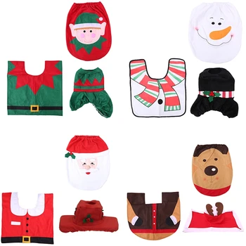 New 3Pcs/Set Christmas Decorations Bathroom Santa Claus Toilet Foot Pad Seat Cover Cap Set Toilet Rug Home Bathroom Accessory
New 3Pcs/Set Christmas Decorations Bathroom Santa Claus Toilet Foot Pad Seat Cover Cap Set Toilet Rug Home Bathroom Accessory