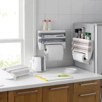 Kitchen Plastic Refrigerator Cling Film Storage Cutting Rack Wrap Cutter Tin Foils Paper Towel Holder Kitchen Shelf Hang Holder
Kitchen Plastic Refrigerator Cling Film Storage Cutting Rack Wrap Cutter Tin Foils Paper Towel Holder Kitchen Shelf Hang Holder