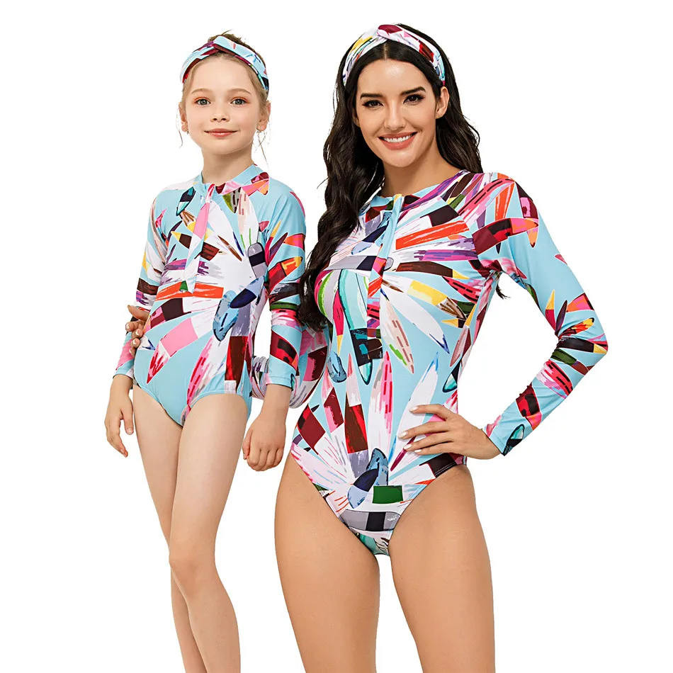 Fashion Long Sleeve Swimsuits Mother Daughter Swimwear Family Matching Outfits Mommy and Me Clothes Rush Guard Swimming Bodysuit
Fashion Long Sleeve Swimsuits Mother Daughter Swimwear Family Matching Outfits Mommy and Me Clothes Rush Guard Swimming Bodysuit