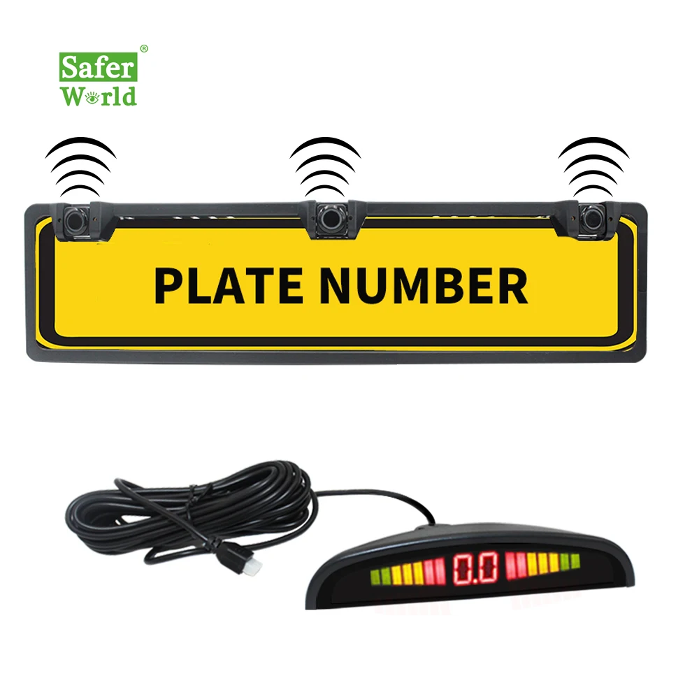 Buzzer Alarm Obstacle Detection LED Display Rear Backup Radar Ultrasonic Europe License Plate Frame Parking Sensor System
Buzzer Alarm Obstacle Detection LED Display Rear Backup Radar Ultrasonic Europe License Plate Frame Parking Sensor System