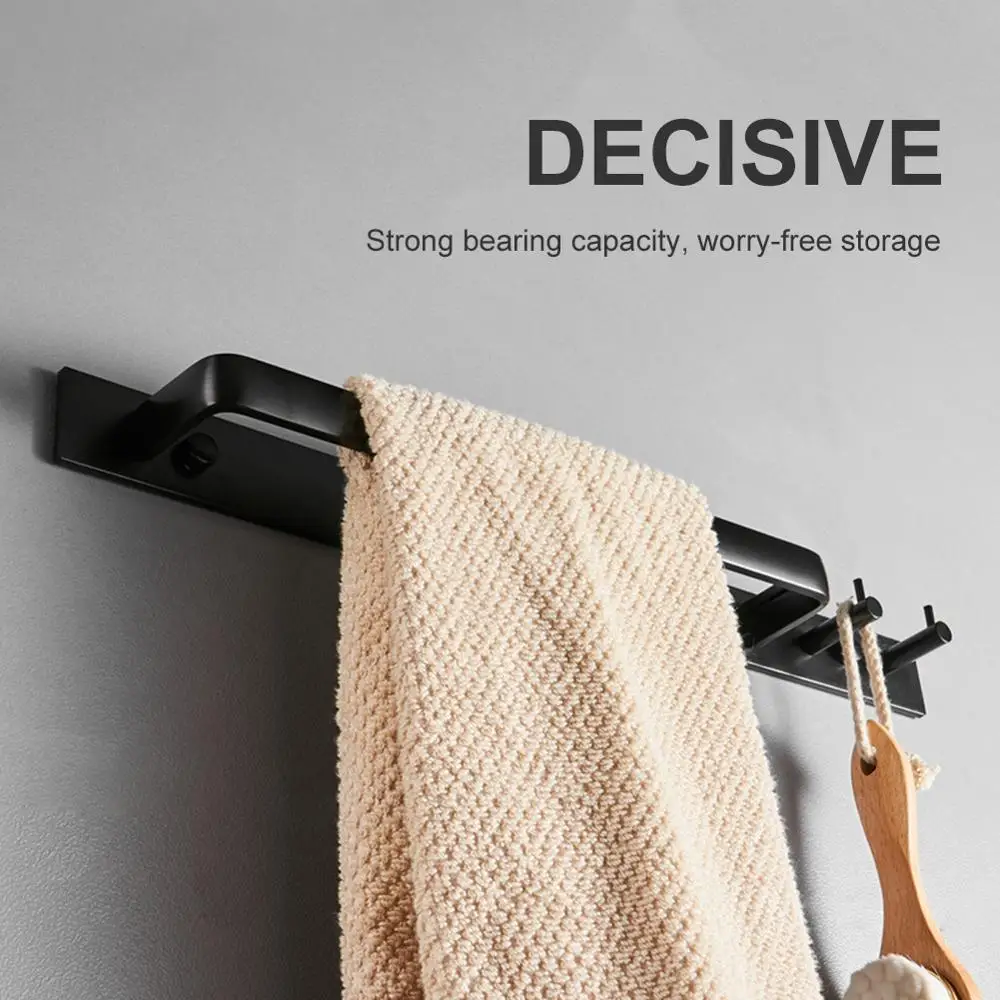 40/59cm Aluminum Punch-free Towel Rack with Two Hooks Thickened Hardware Bar Hanging Holder Bathroom Rack shelf Home Organizer
40/59cm Aluminum Punch-free Towel Rack with Two Hooks Thickened Hardware Bar Hanging Holder Bathroom Rack shelf Home Organizer