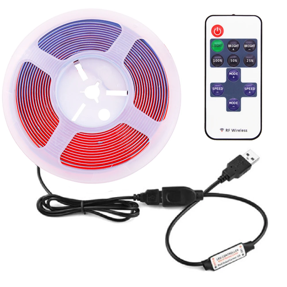USB Powered COB LED Strip Light with Dimmer Remote DC5V Flexible FOB LED Tape 320Leds Ribbon Rope Light Decorative Lamp
USB Powered COB LED Strip Light with Dimmer Remote DC5V Flexible FOB LED Tape 320Leds Ribbon Rope Light Decorative Lamp