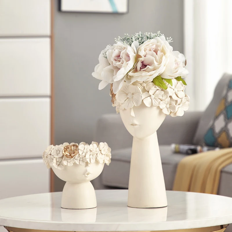 Nordic Creative Human Head Vase Sundries Storage Box Decorative Resin Vase Garden Sculpture Home Model Room Decoration Ornaments
Nordic Creative Human Head Vase Sundries Storage Box Decorative Resin Vase Garden Sculpture Home Model Room Decoration Ornaments