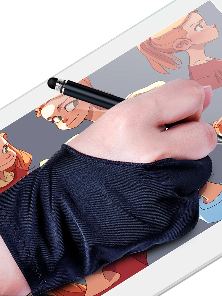 Rękawiczki przeciwporostowe do ekranów dotykowych ANKNDO dla iPad Pro - dwa palce, rysunek, anty-dotykowy ekran - Wianko - 2