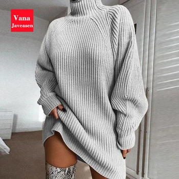 Vana Javesen Turtleneck Dress Sweater Women Long Sleeve Warm Pullover Loose Winter Outwear Dress Sweater Woman Casual Knitwear
Vana Javesen Turtleneck Dress Sweater Women Long Sleeve Warm Pullover Loose Winter Outwear Dress Sweater Woman Casual Knitwear