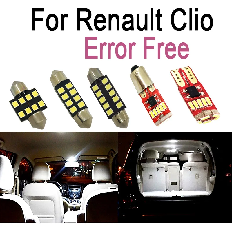 Perfect White Error Free LED interior dome reading light bulb Kit for Renault Clio 2 3 4 II III IV MK2 MK3 MK4 (1998-2017)
Perfect White Error Free LED interior dome reading light bulb Kit for Renault Clio 2 3 4 II III IV MK2 MK3 MK4 (1998-2017)