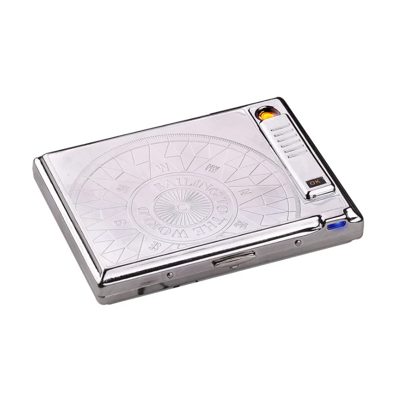 (20 Cigarette ) Retro Metal Electronic USB Cigarette Case Lighters Charging Electric Windproof Lighter Cigarette Box Men Gift
(20 Cigarette ) Retro Metal Electronic USB Cigarette Case Lighters Charging Electric Windproof Lighter Cigarette Box Men Gift
