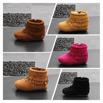 Spring Autumn Hot Sale Kids Soft Bottom Ankle Boots Fringe Design Suede Leather Candy Solid Color Shoes For Girls
Spring Autumn Hot Sale Kids Soft Bottom Ankle Boots Fringe Design Suede Leather Candy Solid Color Shoes For Girls