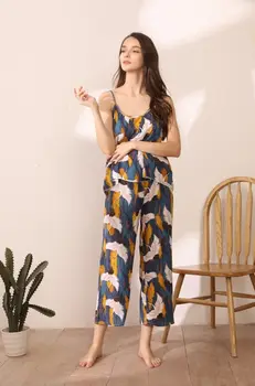 Loose Big Size 4XL 2019 Women's Sleepwear Peacock Print Cotton Pajama Set Strapless Top Long Pants Soft Nighty Pyjama Femme
Loose Big Size 4XL 2019 Women's Sleepwear Peacock Print Cotton Pajama Set Strapless Top Long Pants Soft Nighty Pyjama Femme