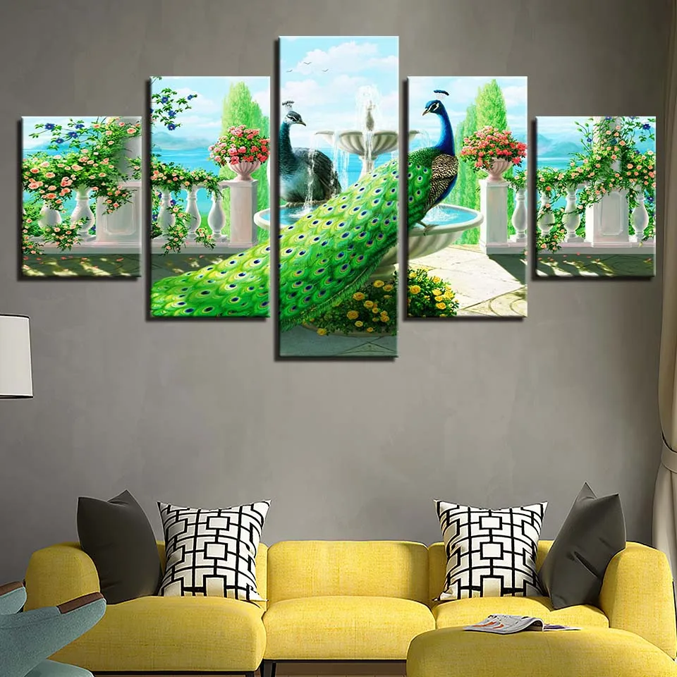 Modern HD Pictures Modular Canvas 5 Pieces Peacock And Flowers Painting Wall Art Home Decor For Living Room Poster Printed Frame
Modern HD Pictures Modular Canvas 5 Pieces Peacock And Flowers Painting Wall Art Home Decor For Living Room Poster Printed Frame
