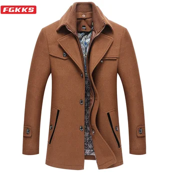 FGKKS Brand Men Lapel Wool Blends Coat Winter New Men's Double Collar Mid-Length Coat High Quality Solid Color Woolen Coats Male
FGKKS Brand Men Lapel Wool Blends Coat Winter New Men's Double Collar Mid-Length Coat High Quality Solid Color Woolen Coats Male