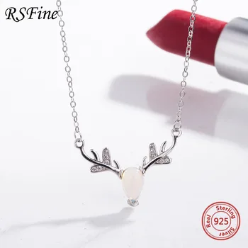 925 sterling silver deer Moonstone necklace with your female antler and clavicle chain Fine jewelry For mother women wholesale
925 sterling silver deer Moonstone necklace with your female antler and clavicle chain Fine jewelry For mother women wholesale