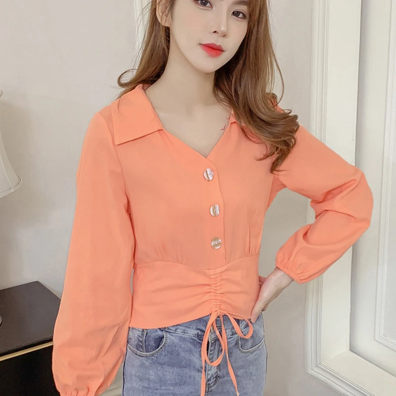 Spring And Autumn Pure Color V Neck Puff Sleeve Drawstring Top Sexy Form Fitting Women Long Sleeved T-shirt
Spring And Autumn Pure Color V Neck Puff Sleeve Drawstring Top Sexy Form Fitting Women Long Sleeved T-shirt