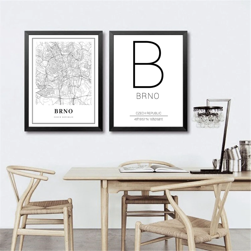 Black-White-Brno-Czech-Republic-Map-Canvas-Poster-Brno-City-Coordinate-Nordic-Wall-Art-Print-Painting (4)