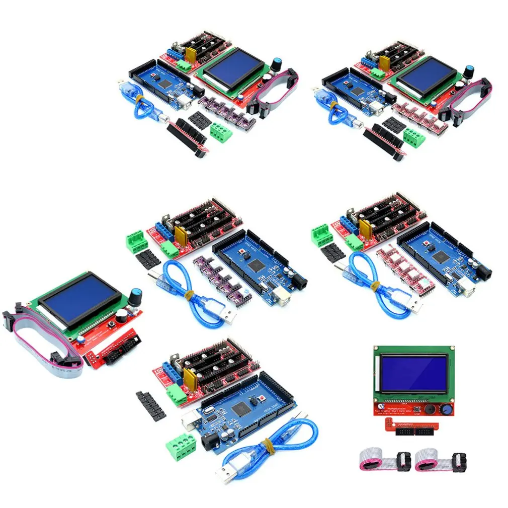 3D Printer Parts Kit Reprap 1.4 Ramps Mega 2560 R3 Heatbed MK2B 12864 LCD Controller CH340 Cables for 3D Printer
3D Printer Parts Kit Reprap 1.4 Ramps Mega 2560 R3 Heatbed MK2B 12864 LCD Controller CH340 Cables for 3D Printer