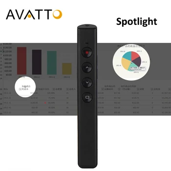 AVATTO Spotlight Wireless Digital Laser Pointer Presenter with Air Mouse, PowerPoint Presentation Remote Control for projector
AVATTO Spotlight Wireless Digital Laser Pointer Presenter with Air Mouse, PowerPoint Presentation Remote Control for projector