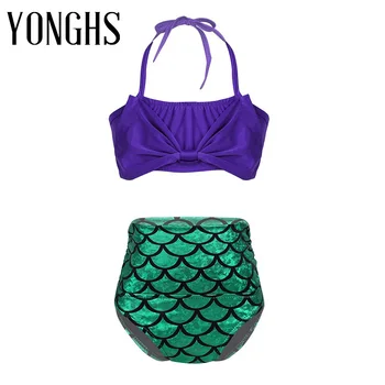Kids Girls Tankini Mermaid Swimsuit Glittery Scales Two Pieces Swimwear Swimming Bathing Suit Set Halter Tops with Swim Bottoms
Kids Girls Tankini Mermaid Swimsuit Glittery Scales Two Pieces Swimwear Swimming Bathing Suit Set Halter Tops with Swim Bottoms