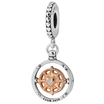 New 925 Sterling Silver Bead Charm Rose 2020 Club Compass Always Follow Your Heart Pendant Bead Fit Bracelet Diy Jewelry
New 925 Sterling Silver Bead Charm Rose 2020 Club Compass Always Follow Your Heart Pendant Bead Fit Bracelet Diy Jewelry