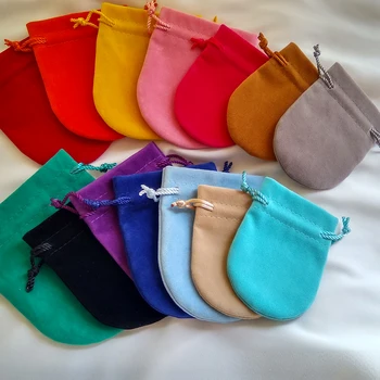 

100pcs/lot Custom Order (Personal Logo) Jewelry Packing Pouches 3 Sizes Soft Velvet Bag for Ring/Earrings/Bracelet/Necklace/Set