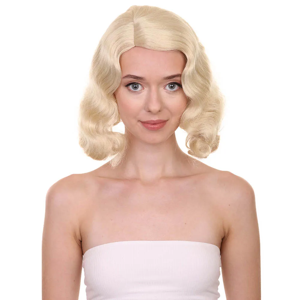 

HPO Synthetic Curly Wavy Women Esme Squalor Cosplay Wig Series Unfortunate Event Lolita Costume Anime Halloween Party Blonde Wig