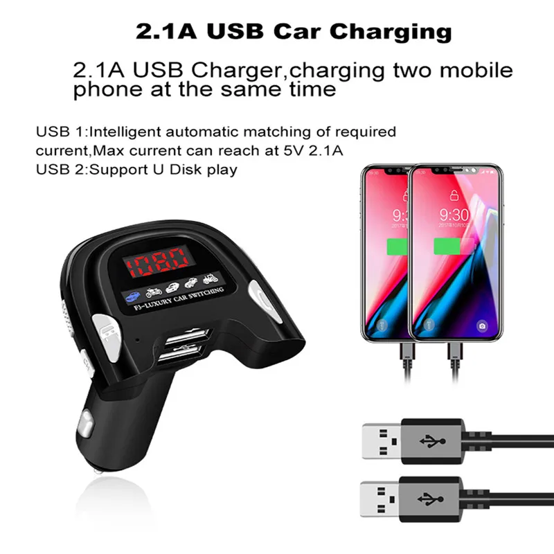 Car Bluetooth 5.0 Dual USB Charger Car MP3 Player Wireless FM Transimter Handsfree Car Kit Car Accessories Interior
Car Bluetooth 5.0 Dual USB Charger Car MP3 Player Wireless FM Transimter Handsfree Car Kit Car Accessories Interior