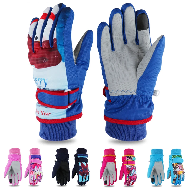 Thicken Ski Gloves Children Windproof Waterproof Adjustable Snowboard Climbing Snow Gloves Cartoon Pattern Wear-resisting PU 
Thicken Ski Gloves Children Windproof Waterproof Adjustable Snowboard Climbing Snow Gloves Cartoon Pattern Wear-resisting PU
