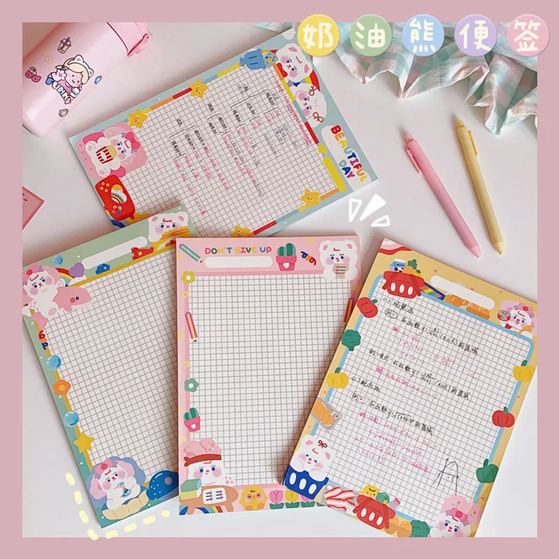 Korean Ins Cartoon Cute Cream Bear Memo Pad Grid B5 30 Sheets Student Learning Note Paper Draft Message Diary kawaii Stationery
Korean Ins Cartoon Cute Cream Bear Memo Pad Grid B5 30 Sheets Student Learning Note Paper Draft Message Diary kawaii Stationery