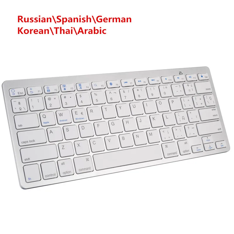 KuWFi Wireless Bluetooth Keyboard Ultra-thin 78keys Russian/French/Korean/Spanish/Arabic Keyboard for PC/Laptop/iPad
KuWFi Wireless Bluetooth Keyboard Ultra-thin 78keys Russian/French/Korean/Spanish/Arabic Keyboard for PC/Laptop/iPad
