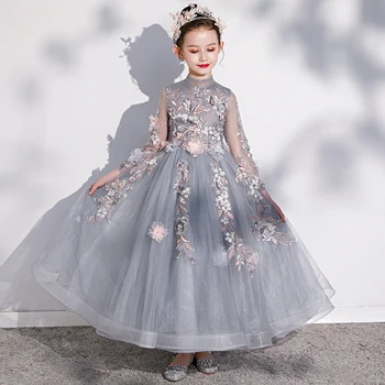 Children Kids Elegant New Appliques Flowers Piano Costumes Model Show Performance Long Dress Baby Birthday Evening Party Dress
Children Kids Elegant New Appliques Flowers Piano Costumes Model Show Performance Long Dress Baby Birthday Evening Party Dress