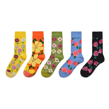 Colorful Women Crew Socks Happy Creative Harajuku Flower Design Fashion Combed Cotton Party Novelty Funny Socks For Wedding Gift 
Colorful Women Crew Socks Happy Creative Harajuku Flower Design Fashion Combed Cotton Party Novelty Funny Socks For Wedding Gift