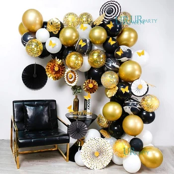80 balloon garland arched white latex and golden balloons for bridal and baby shower birthday weddings, anniversaries
80 balloon garland arched white latex and golden balloons for bridal and baby shower birthday weddings, anniversaries