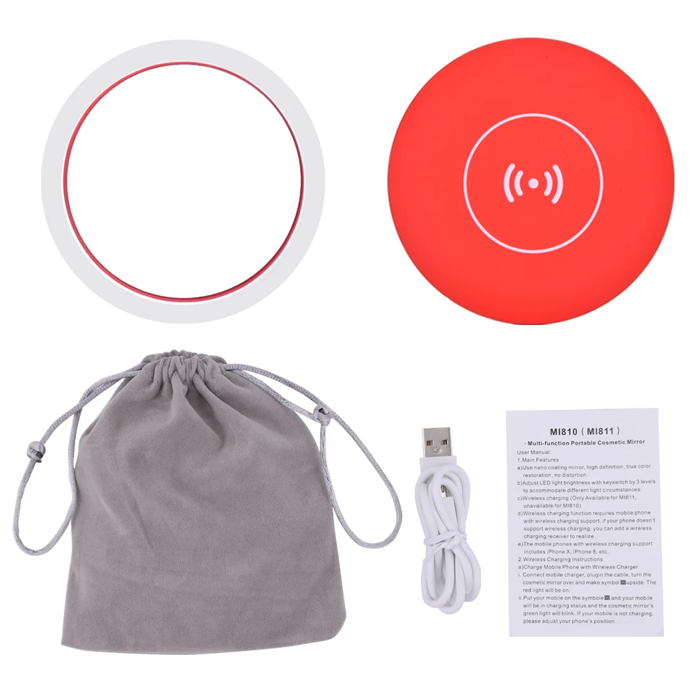 New Mini Round LED Makeup Mirror Wireless USB Charging Cosmetic Mirror 3 Dimmable Brightness Compact Mirror Home Travel Tools
New Mini Round LED Makeup Mirror Wireless USB Charging Cosmetic Mirror 3 Dimmable Brightness Compact Mirror Home Travel Tools