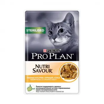 Влажный корм Purina Pro Plan для стерилизованных кошек и кастрированных котов, курица в соусе, пауч, 85 г
Влажный корм Purina Pro Plan для стерилизованных кошек и кастрированных котов, курица в соусе, пауч, 85 г