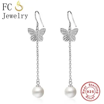 FC Jewelry 925 Sterling Silver Cute Minimalist Butterfly With Crystal Stone Pearl Stud Earring Girl Women's Fashion Brinco 2018
FC Jewelry 925 Sterling Silver Cute Minimalist Butterfly With Crystal Stone Pearl Stud Earring Girl Women's Fashion Brinco 2018