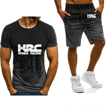 Men Gradient Short Sleeve New HRC Racing Motorcycle Logo High Quality Cotton Mens Personality T-Shirt + Shorts Suit Streetwear
Men Gradient Short Sleeve New HRC Racing Motorcycle Logo High Quality Cotton Mens Personality T-Shirt + Shorts Suit Streetwear
