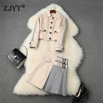 2020 New Autumn Winter Runway Suit Women Elegant Long Sleeve Turn Down Collar Short Jacket and Skirt 2 Piece Matching Sets
2020 New Autumn Winter Runway Suit Women Elegant Long Sleeve Turn Down Collar Short Jacket and Skirt 2 Piece Matching Sets