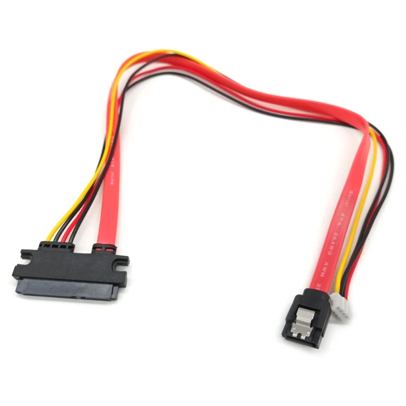 

D7YC 42cm SATA Extension Cable 7 + 15 22Pin Male to Female Connector Serial SATA 22-Pin Data Power Cord for 2.5 "and 3.5" HDD