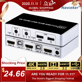 2020 4K 60Hz KVM Switch HDMI 2 Port HDMI KVM Switch USB PC Computer KVM Switch Keyboard Mouse Switcher Box for Laptop,PS4,Xbox
2020 4K 60Hz KVM Switch HDMI 2 Port HDMI KVM Switch USB PC Computer KVM Switch Keyboard Mouse Switcher Box for Laptop,PS4,Xbox