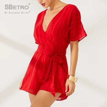 SBetro Tie Back Backless Wrap Knotted Jumpsuit Spring V Neck Solid High Waist Short Wide Leg Jumpsuits
SBetro Tie Back Backless Wrap Knotted Jumpsuit Spring V Neck Solid High Waist Short Wide Leg Jumpsuits