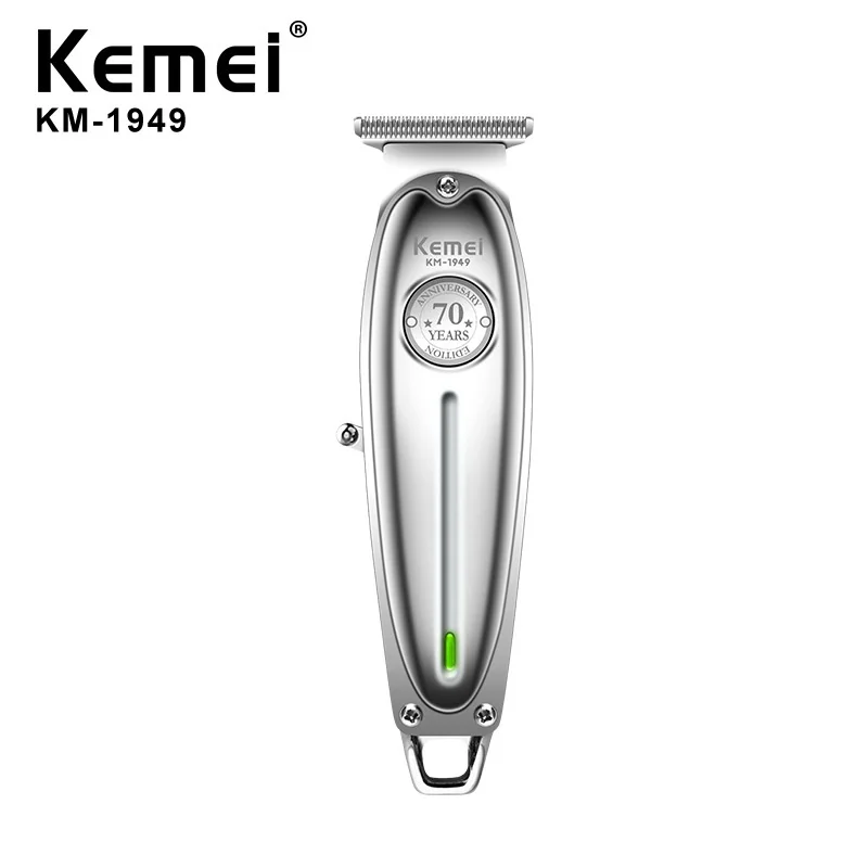 

Professional Hair Clipper All Metal Men Electric Cordless Hair Trimmer 0mm Baldheaded T Blade Finish Haircut Machine Kemei 1949