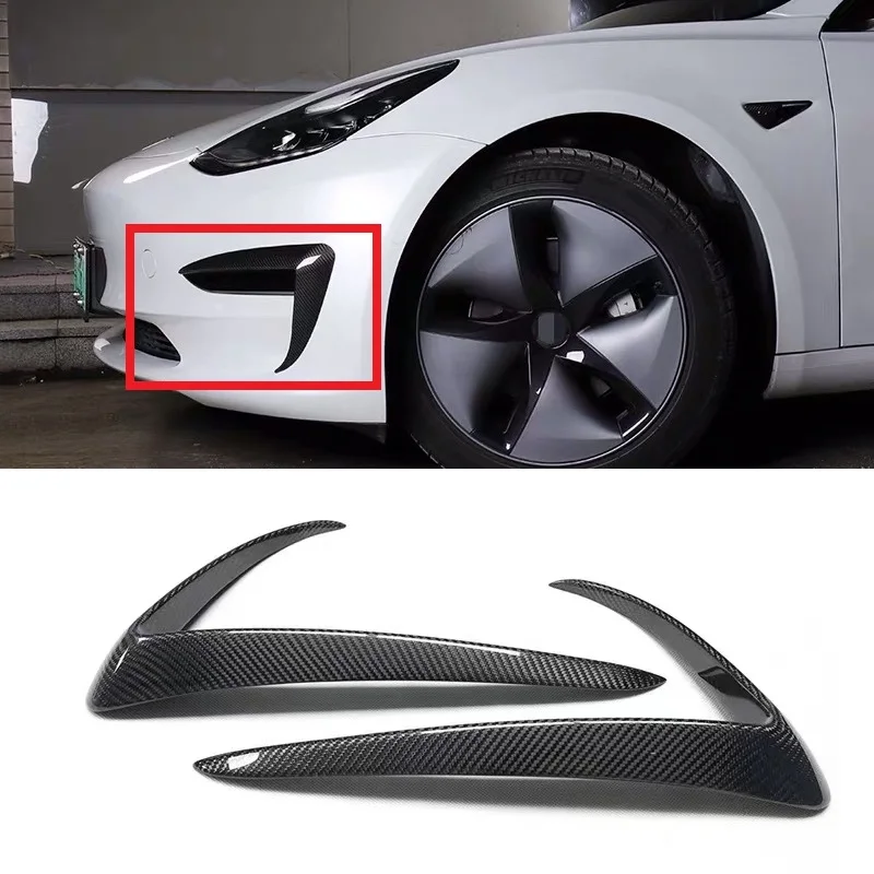 Glossy Carbon Fiber Front Bumper Canard Fog Lamp Cover Fit For Tesla Model 3 2017-2021
Glossy Carbon Fiber Front Bumper Canard Fog Lamp Cover Fit For Tesla Model 3 2017-2021