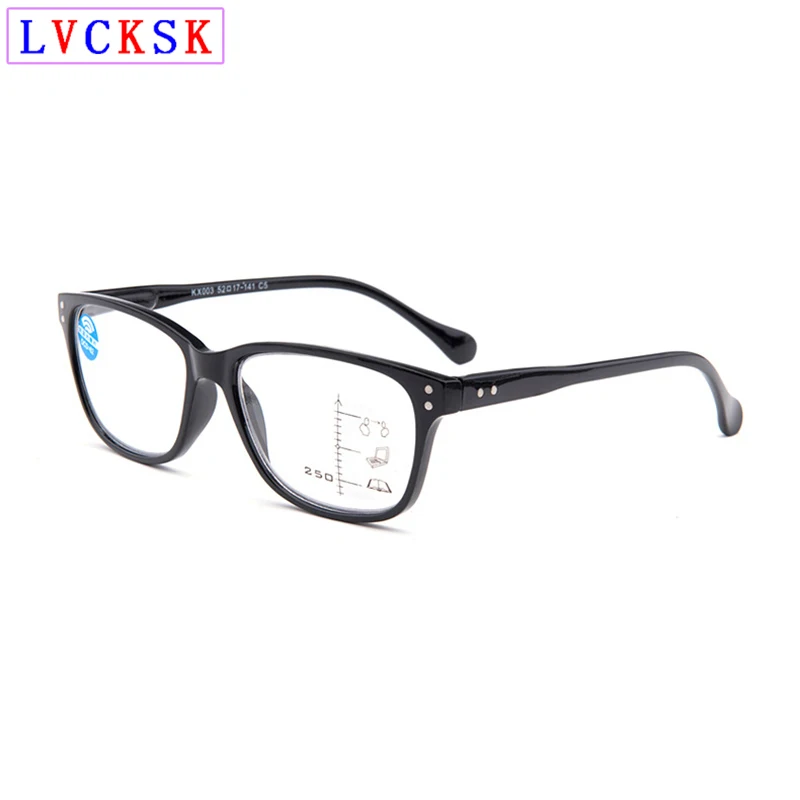 

Unisex Retro Rivets Progressive Reading Glasses Women Blue Light Blocking Eyeglasses Men Presbyopia Spectacles Look Near Far N5