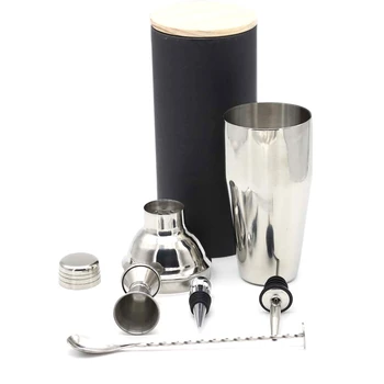 6Pcs Stainless Bar Cocktail Shaker Set Barware Set Making Set with Crock Storage Box Kitchen Bar Wine Set
6Pcs Stainless Bar Cocktail Shaker Set Barware Set Making Set with Crock Storage Box Kitchen Bar Wine Set