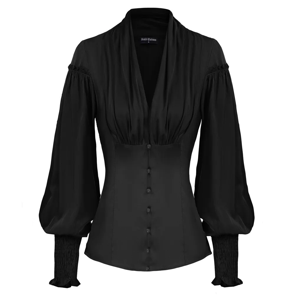 Belle Poque Women Renaissance Ruched Shirt Tops Long Lantern Sleeves V Neck Button Up Blouse Elegant Sweet Blusas Ladies Clothes
Belle Poque Women Renaissance Ruched Shirt Tops Long Lantern Sleeves V Neck Button Up Blouse Elegant Sweet Blusas Ladies Clothes