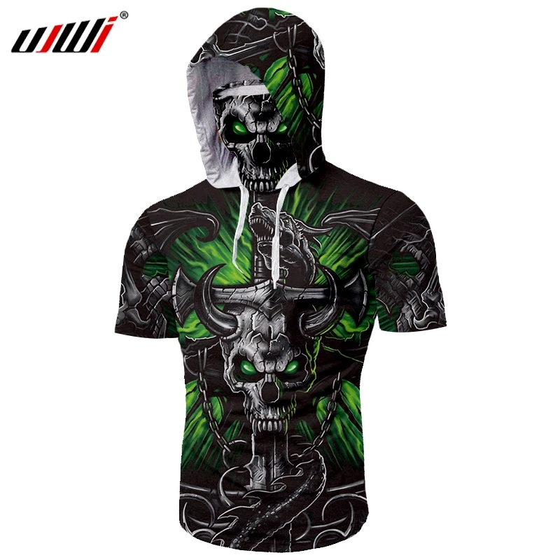 UJWI Dropship Streetwear Men Cool Print Green Skull Horn 3D Short-Sleeved Mask Hooded T Shirt Casual Hip Hop Ninja Wholesale 5XL
UJWI Dropship Streetwear Men Cool Print Green Skull Horn 3D Short-Sleeved Mask Hooded T Shirt Casual Hip Hop Ninja Wholesale 5XL