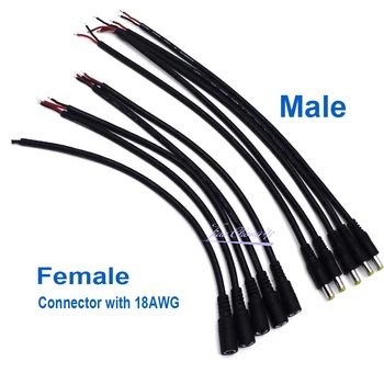

18AWG 0.75mm 5.5X2.1mm Female / Male DC Power Plug Connector Cable For LED Strip 5050 3528 5630