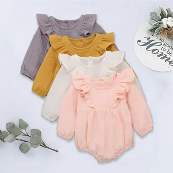 Newborn Infant Baby Girls Clothes Long Sleeve Flutter One Piece Solid Color Linen Cotton Tops Romper Blouses Autumn
Newborn Infant Baby Girls Clothes Long Sleeve Flutter One Piece Solid Color Linen Cotton Tops Romper Blouses Autumn