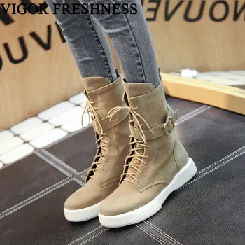 VIGOR FRESHNESS Woman Ankle Boots Women Shoes Fashion Flat Warm Boots Ladies Motorcycle Boots Autumn Lace Up Bota Feminina MY33
VIGOR FRESHNESS Woman Ankle Boots Women Shoes Fashion Flat Warm Boots Ladies Motorcycle Boots Autumn Lace Up Bota Feminina MY33