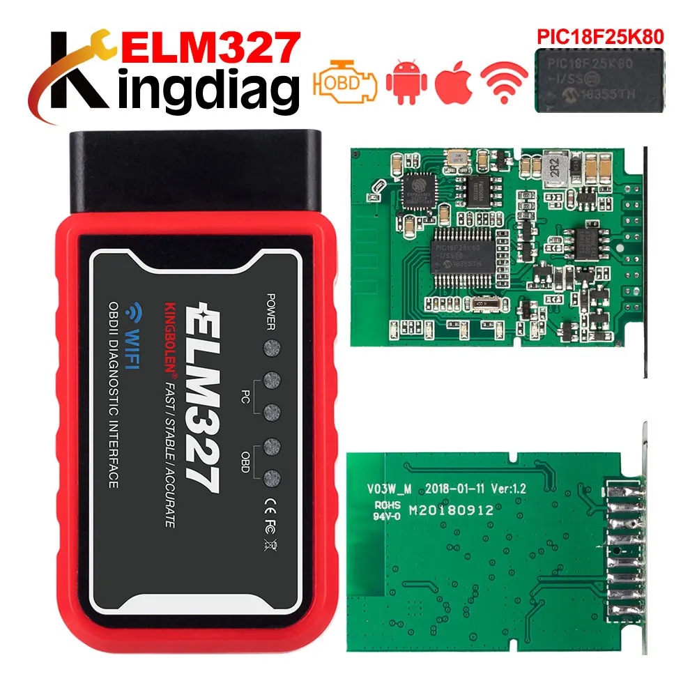 PIC18F25K80 Mini ELM327 Bluetooth 2 0 OBD2 v1.5/V2.1 OBD автоматический диагностический инструмент ELM 327